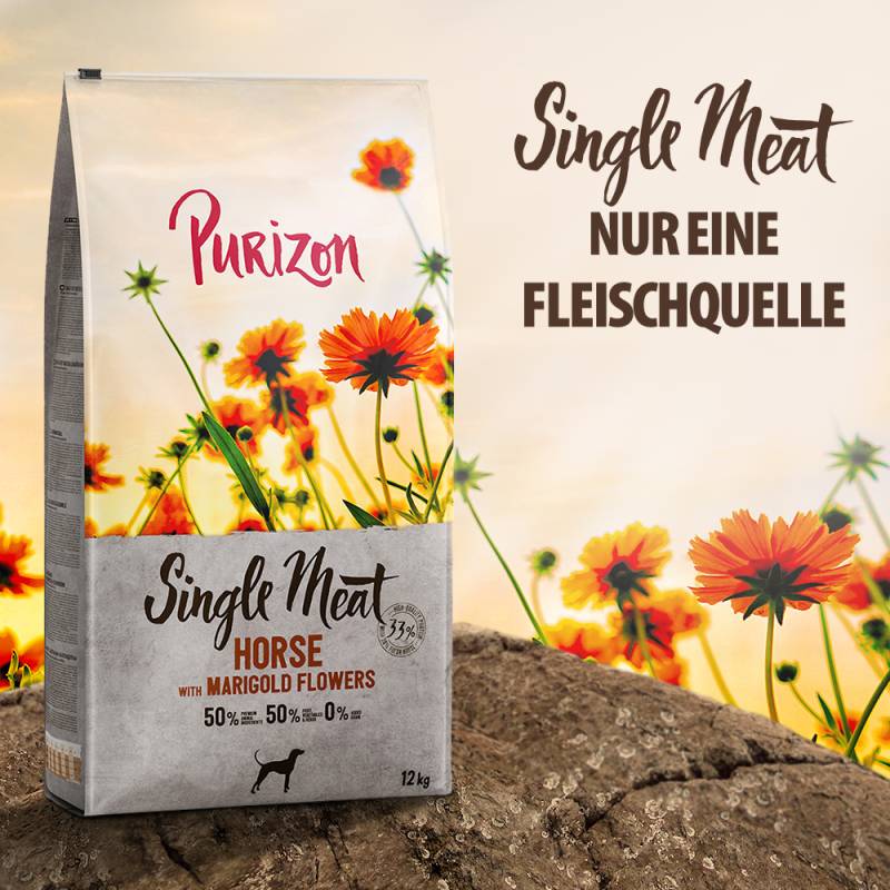 Purizon Single Meat Adult Pferd mit Süßkartoffel und Ringelblumenblüten - 4 x 1kg Purizon Single Meat Adult Pferd mit Süßkartoffel und Ringelblumenblüten - 4 x 1kg von Purizon