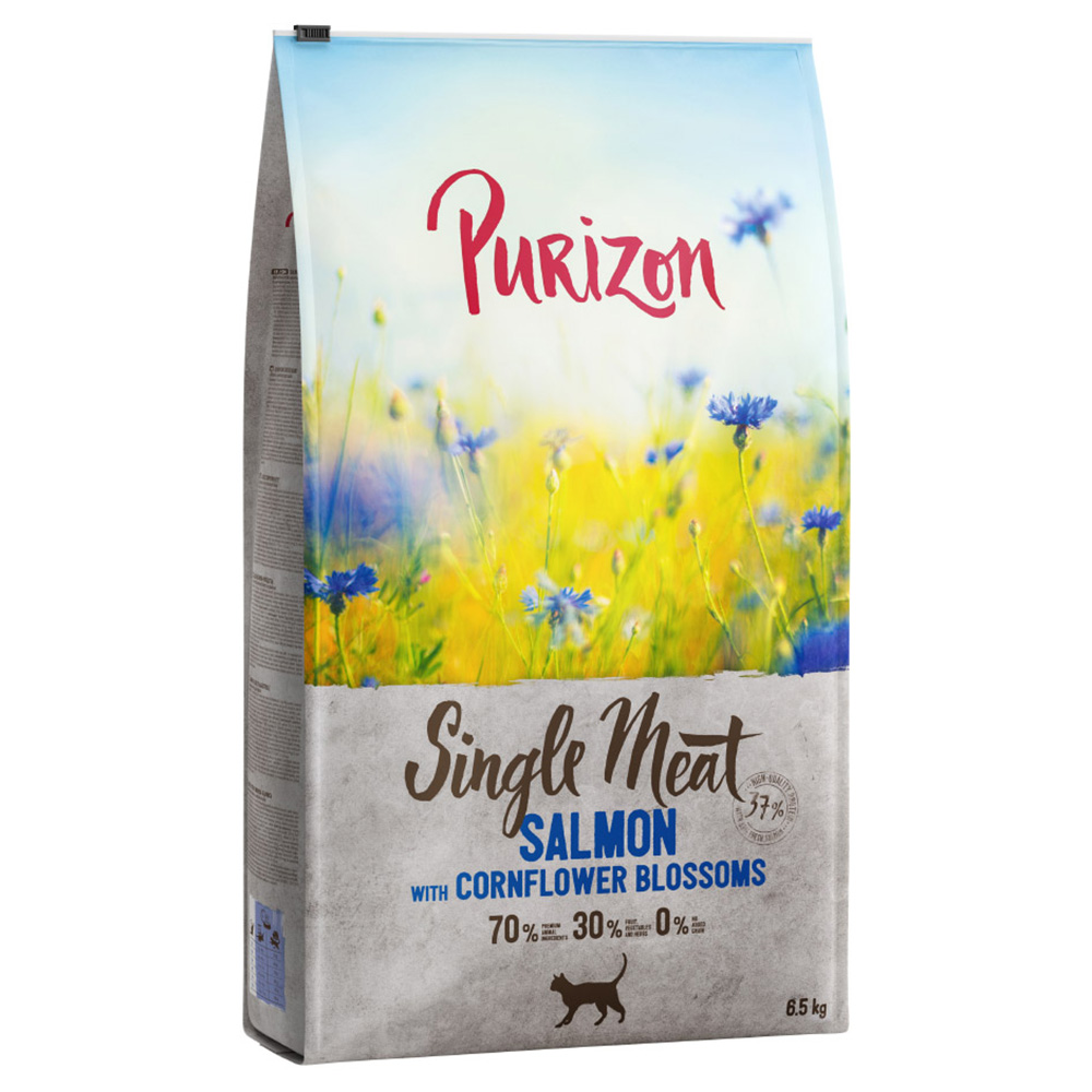 Purizon Single Meat Sparpaket 2 x 6,5 kg - Lachs mit Kornblumenblüten von Purizon