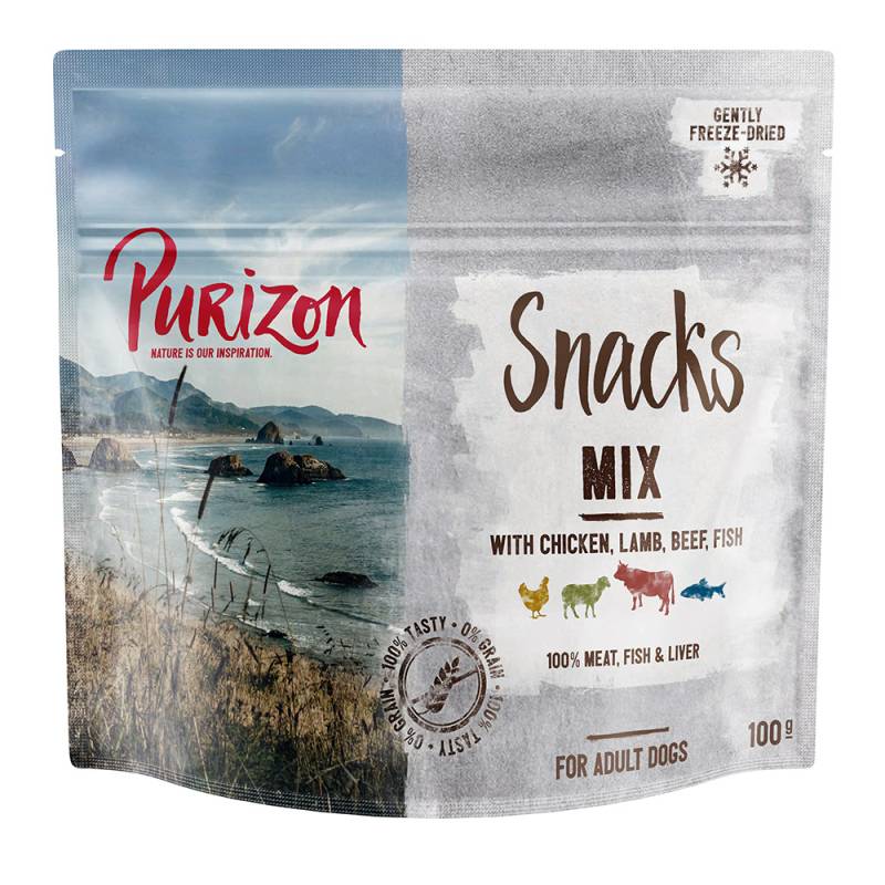 Purizon Snack Sparpaket 3 x 100 g - Mixpaket: Huhn, Lamm, Fisch, Rind von Purizon