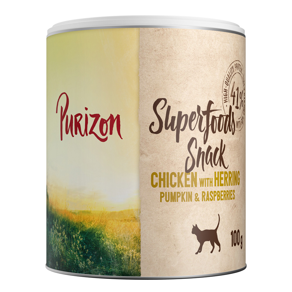 Purizon Superfood Snack 100 g - Huhn mit Hering, Kürbis & Himbeeren 3 x 100 g Purizon Superfood Snack 100 g - Huhn mit Hering, Kürbis & Himbeeren 3 x 100 g von Purizon
