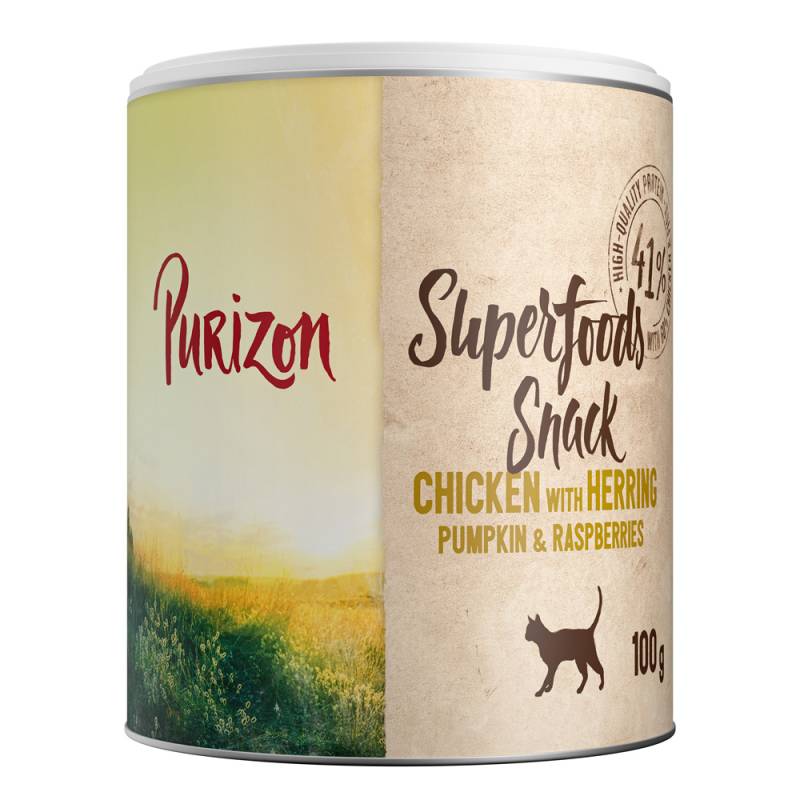 Purizon Superfood Snack 100 g - Huhn mit Hering, Kürbis & Himbeeren 3 x 100 g von Purizon