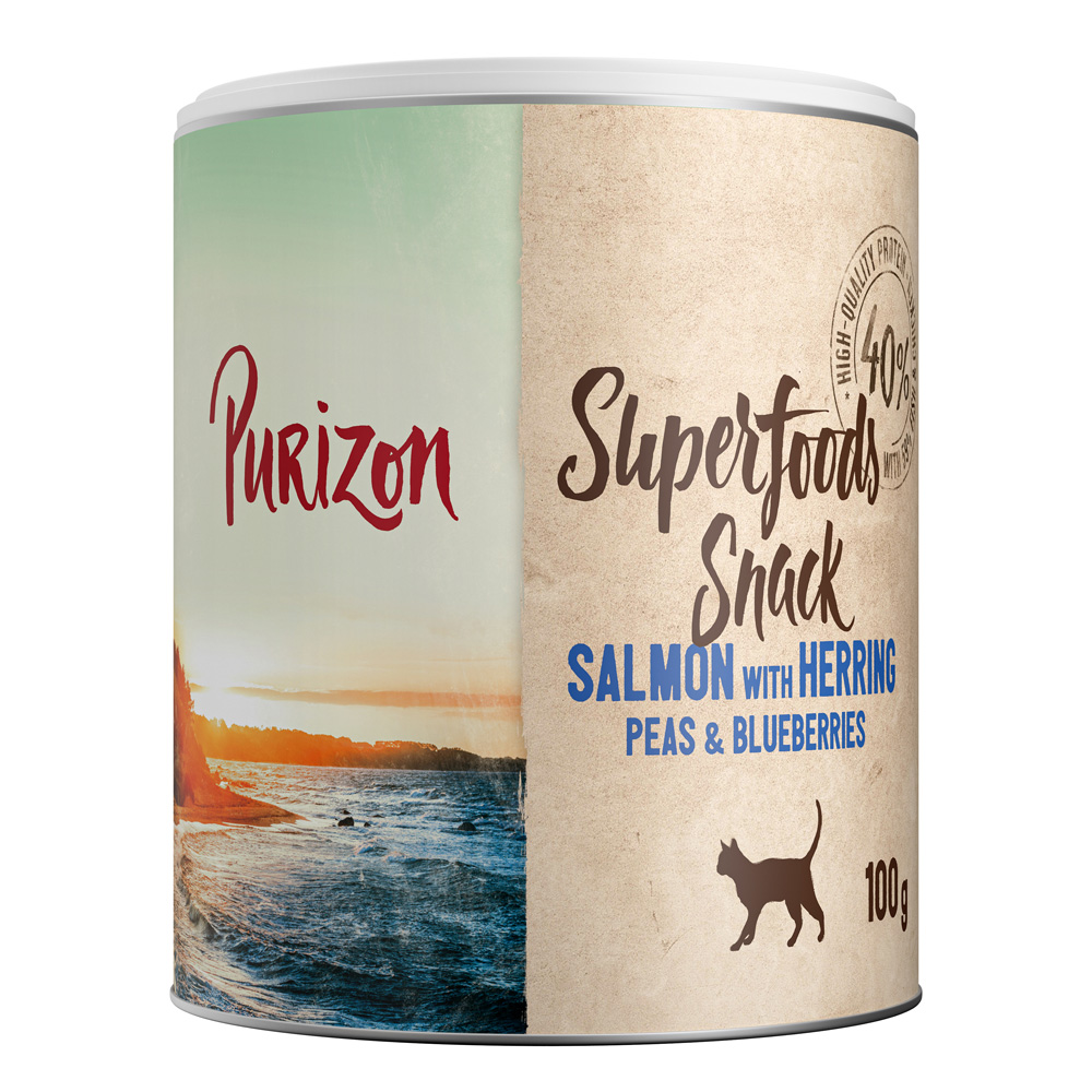 Purizon Superfood Snack 100 g - Lachs mit Hering, Erbsen & Heidelbeeren 3 x 100 g Purizon Superfood Snack 100 g - Lachs mit Hering, Erbsen & Heidelbeeren 3 x 100 g von Purizon