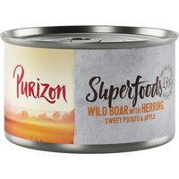Purizon Superfoods 6 x 140 g - Wildschwein mit Hering, Süßkartoffel und Apfel von Purizon