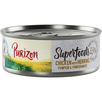 Purizon Superfoods 6 x 70 g - Huhn mit Hering, Kürbis und Granatapfel von Purizon