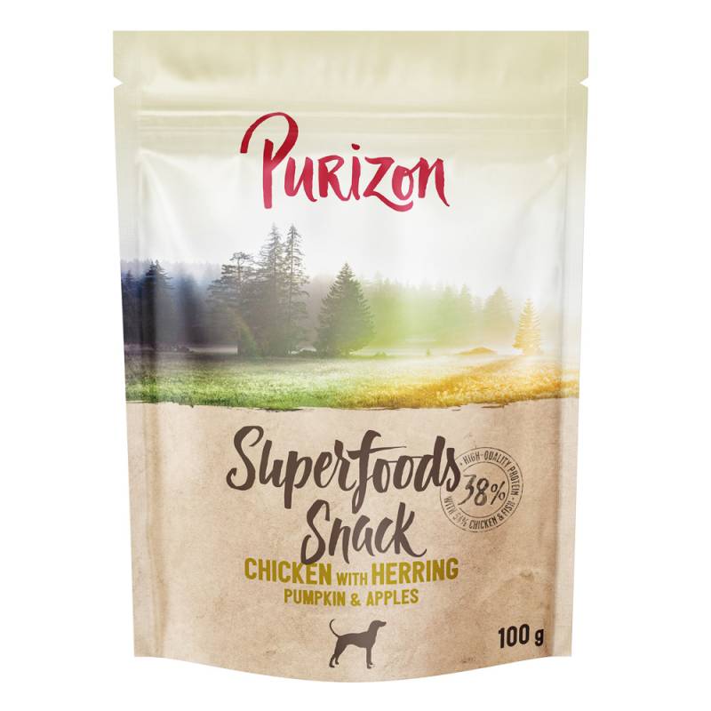 Purizon Superfoods Hunde Snacks 100 g - Huhn mit Hering, Kürbis & Apfel 100 g von Purizon