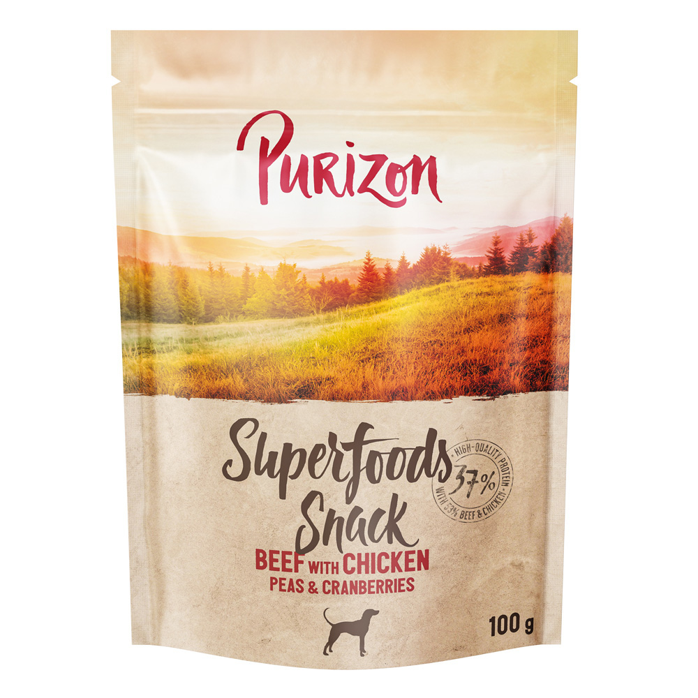 Purizon Superfoods Hunde Snacks 100 g - Rind mit Huhn, Erbsen & Cranberries 100 g von Purizon