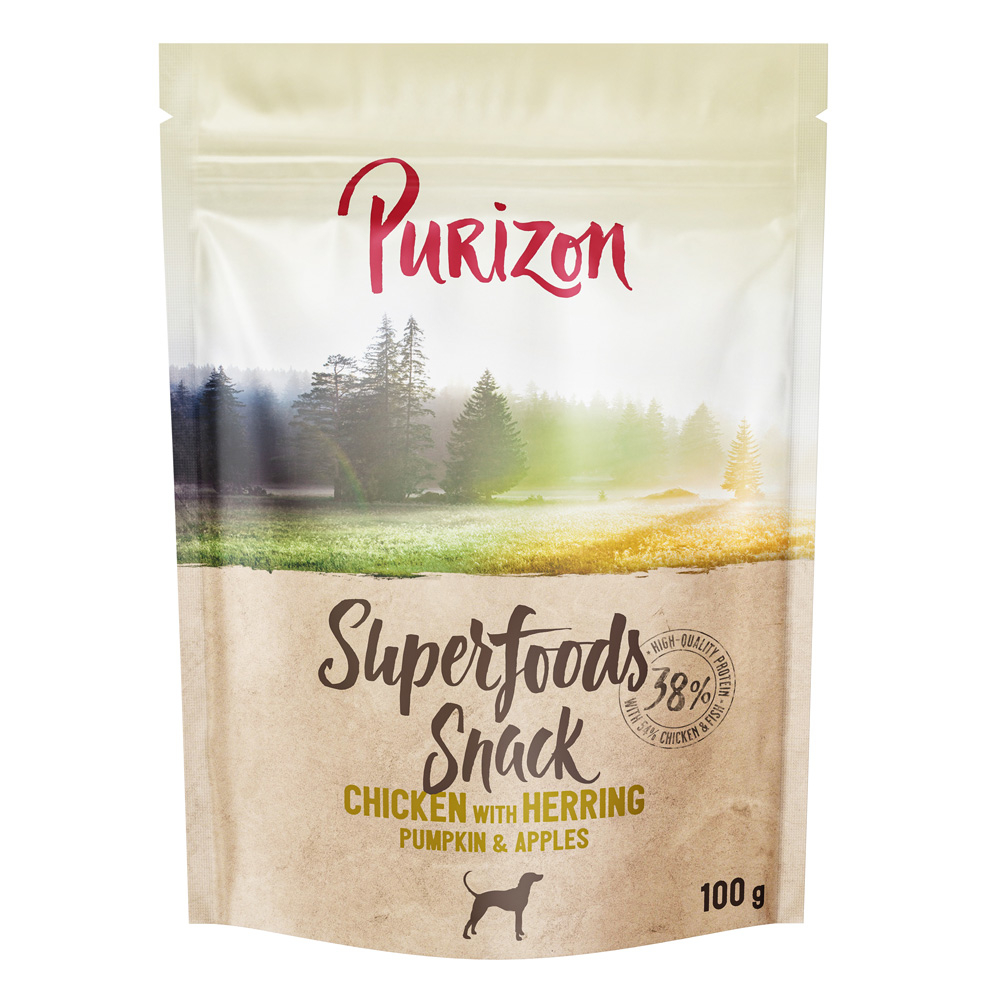 Purizon Superfoods Hunde Snacks 100 g - Sparpaket: Huhn mit Hering, Kürbis & Apfel  3 x 100 g von Purizon