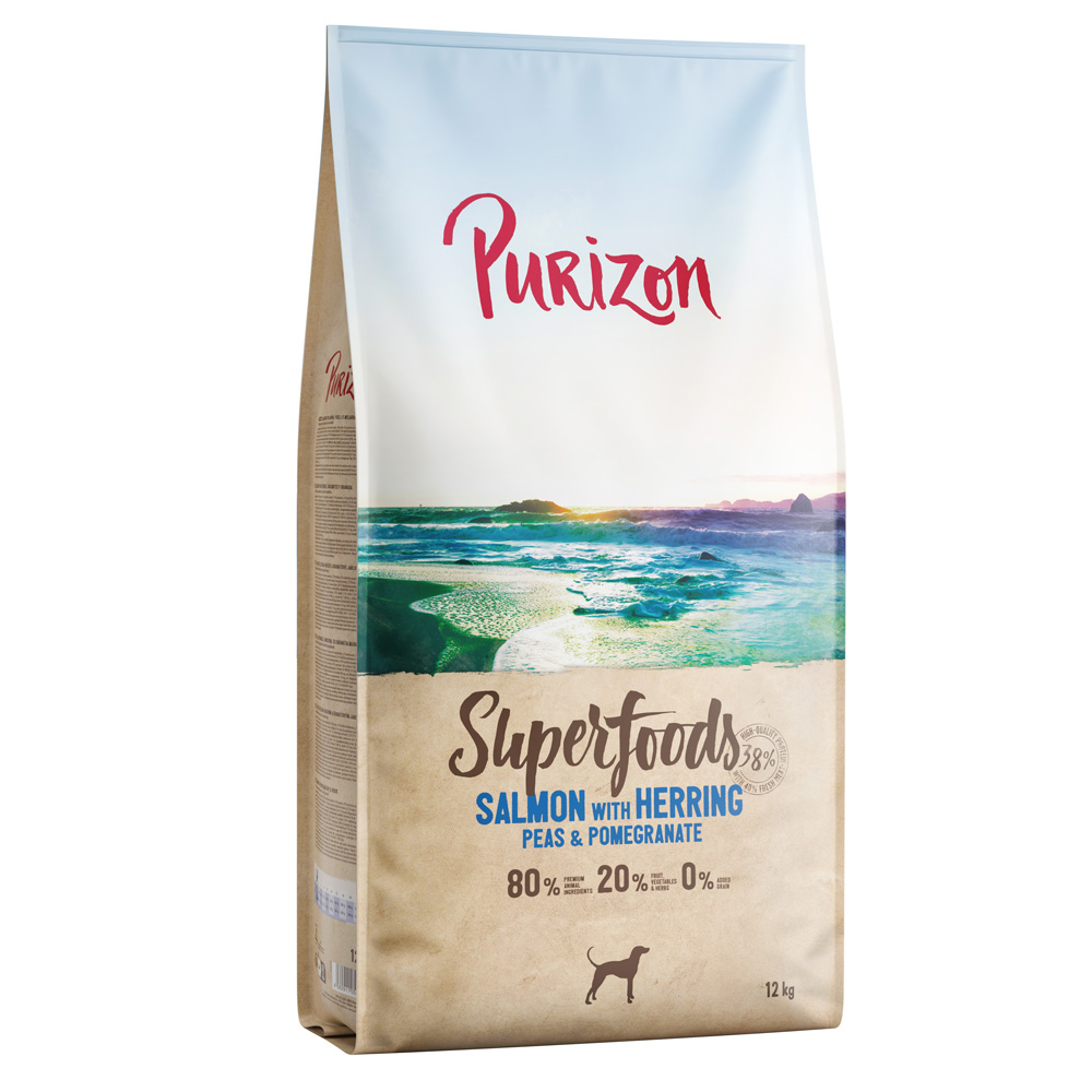 Purizon Superfoods Lachs mit Hering, Erbsen und Granatapfel - Sparpaket: 2 x 12 kg von Purizon