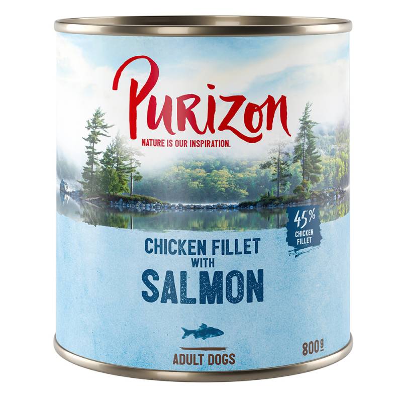 Sparpaket Purizon 24 x 800 g - Hühnerfilet mit Lachs, Spinat & Kokos von Purizon