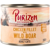 Sparpaket Purizon Adult 12 x 200 g - getreidefrei - Hühnerfilet mit Wildschwein von Purizon