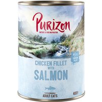 Sparpaket Purizon Adult 12 x 400 g - getreidefrei - Hühnerfilet mit Lachs von Purizon