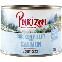 Sparpaket Purizon Adult 24 x 200 g - getreidefrei - Hühnerfilet mit Lachs von Purizon