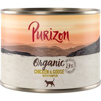 Sparpaket Purizon Organic 12 x 200 g - Bio-Huhn und Bio-Gans mit Bio-Kürbis von Purizon