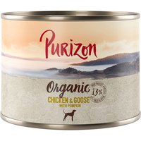 Sparpaket Purizon Organic 12 x 200 g - Bio-Huhn und Bio-Gans mit Bio-Kürbis von Purizon