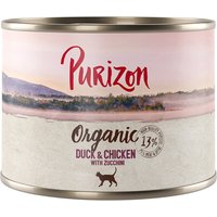 Sparpaket Purizon Organic 24 x 200 g - Bio-Ente und Bio-Huhn mit Bio-Zucchini von Purizon
