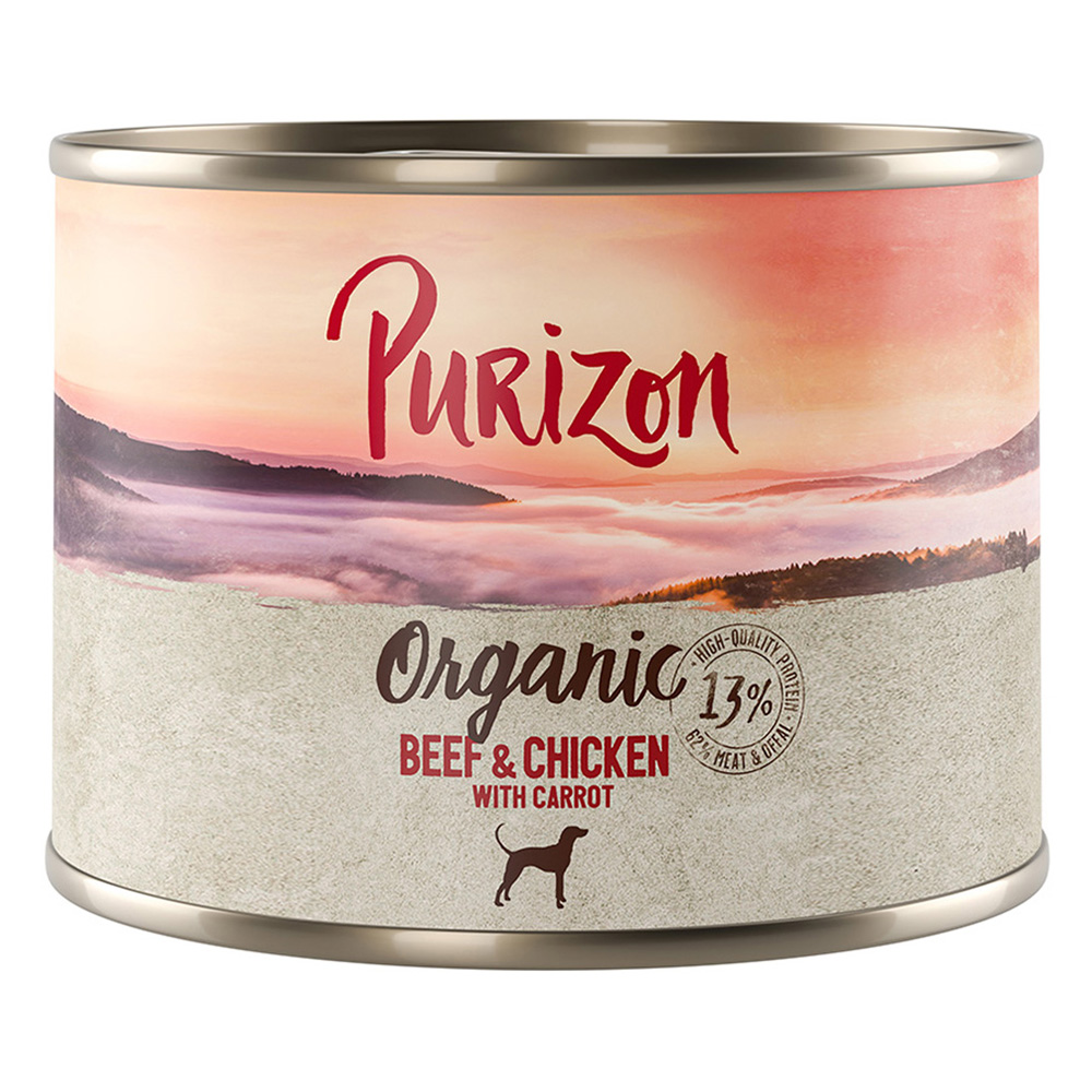 Sparpaket Purizon Organic 24 x 200 g - Rind und Huhn mit Karotte von Purizon