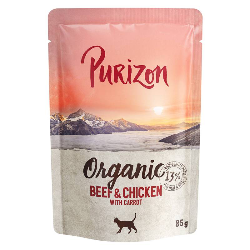 Sparpaket Purizon Organic 24 x 85 g - Rind und Huhn mit Karotte von Purizon