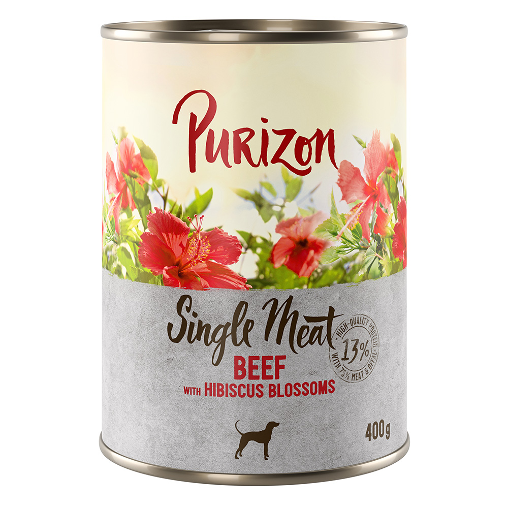 Sparpaket Purizon Single Meat 24 x 400 g - Rind mit Hibiskusblüten Sparpaket Purizon Single Meat 24 x 400 g - Rind mit Hibiskusblüten von Purizon