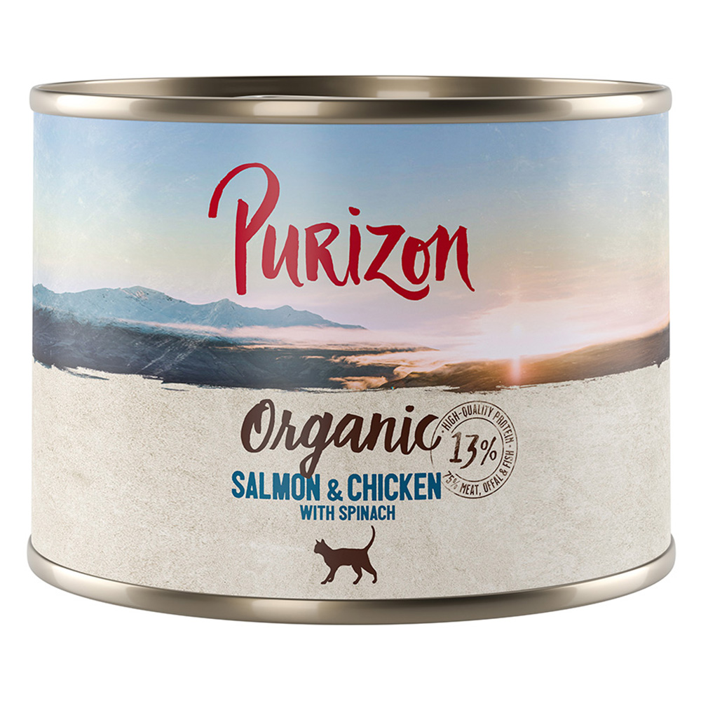 Sparpakete Purizon Organic 12 x 200 g - Lachs und Huhn mit Spinat von Purizon