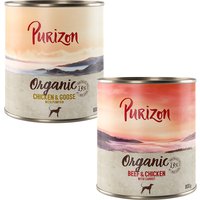 Sparpakete Purizon Organic 12 x 800 g - Mix (6 x Bio-Huhn mit Bio-Gans, 6 x Bio-Rind mit Bio-Huhn) von Purizon