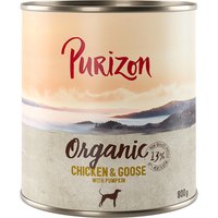 Sparpakete Purizon Organic 24 x 800 g - Bio-Huhn und Bio-Gans mit Bio-Kürbis von Purizon