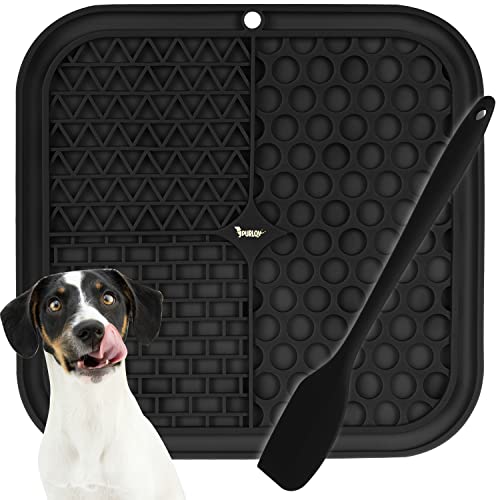 Purlov Leckmatte für Hunde Katzen mit Saugnapf Slow Feeder Antistress Mundhygiene Spülmaschinenfest Schwarz 19378 Purlov Leckmatte für Hunde Katzen mit Saugnapf Slow Feeder Antistress Mundhygiene Spülmaschinenfest Schwarz 19378 von Purlov