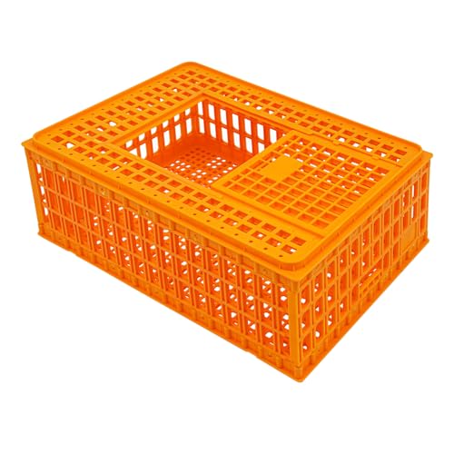Geflügel Transportbox 77x55x27cm aus PP-Kunststoff｜Schiebetür + Belüftungsschlitze｜Für Hühner/Enten/Wachteln｜Robust & Stapelbar (Gelb, 2 Stück) von PurpleMinder