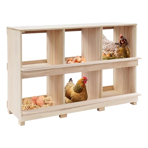 Hühner Nistkästen, 6-Loch-Hühnerlegekästen Für Hühner, Enten und die Eierproduktion von Geflügel, Holz Legenest Legebox Praktische Hilfsmittel für die Geflügelhaltung von PurpleMinder