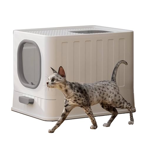 PurpurRain Katzentoilette mit Deckel für kleine und mittelgroße Katzen, Kätzchenstreu, leicht zu reinigen, kein Geruch, Schubladentyp mit Vordertür Cat Litter Tray PurpurRain Katzentoilette mit Deckel für kleine und mittelgroße Katzen, Kätzchenstreu, leicht zu reinigen, kein Geruch, Schubladentyp mit Vordertür Cat Litter Tray von PurpurRain