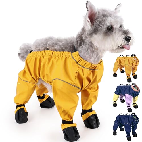 Wasserdichte Hundestiefel, Regenstiefel mit Strumpfhalter, Hundehose mit Stiefeln für kleine, mittelgroße Welpen, Pfotenschutzschuhe, rutschfester Bauchschutz, Regenschnee-Hose, Hosenträgerstiefel Wasserdichte Hundestiefel, Regenstiefel mit Strumpfhalter, Hundehose mit Stiefeln für kleine, mittelgroße Welpen, Pfotenschutzschuhe, rutschfester Bauchschutz, Regenschnee-Hose, Hosenträgerstiefel von PurrHug