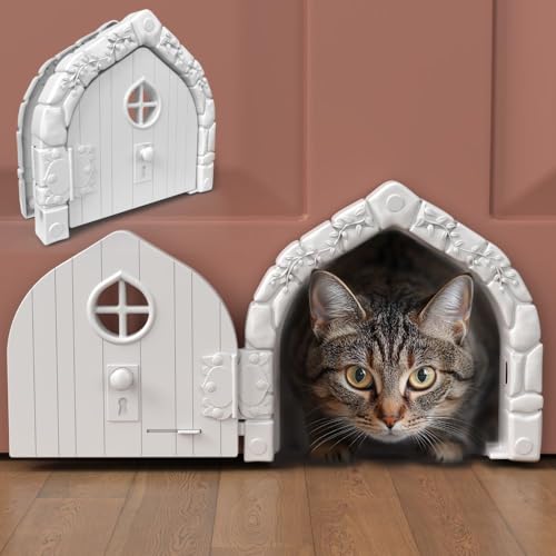 Fairy™ Haustier-Innentür – große Katzentür für Katzen bis zu 9 kg, langlebige und vielseitige Indoor-Kitty-Tür für festen oder hohlen Kern, stilvolles Katzenloch, bequem von Purrfect Portal