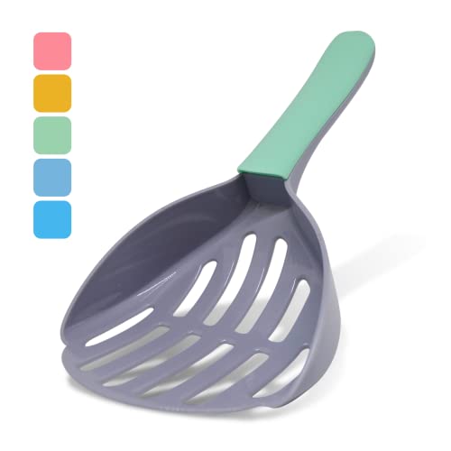 Purrfects Katzenstreuschaufel (Grün Grau), Streuschaufel Katzenkotschaufel Katzenklo Schaufel Katzenstreuschaufel Katzenstreuschaufel Katzenstreuschaufel Freistreuschaufel Katzentoilette Schaufel von Purrfects