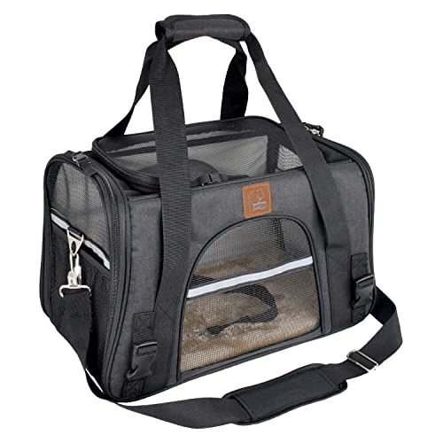 Purrpy Haustier-Transporttasche für mittelgroße Katzen und kleine Hunde, von Fluggesellschaften zugelassen, weiche Seiten, zusammenklappbar, tragbar von Purrpy