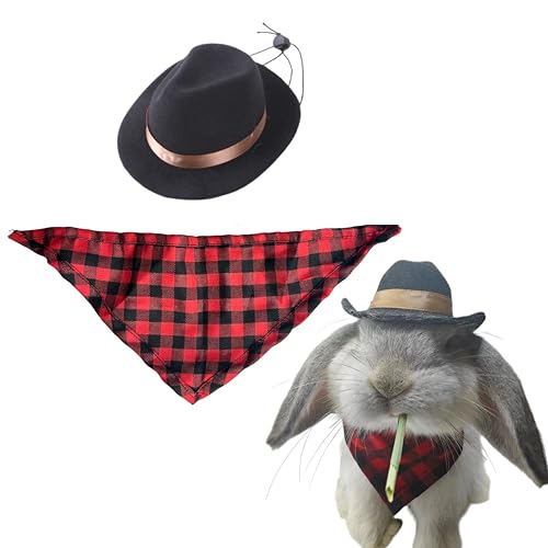 Niedlicher Hut und Schal für Kaninchen, Cowboys, Hut und Schal, Outfits, Kaninchen, Hund, Katze, Haustiere, Halloween-Kostüm, Hüte, Kleidung, Hasenzubehör, schwarz-roter Anzug Niedlicher Hut und Schal für Kaninchen, Cowboys, Hut und Schal, Outfits, Kaninchen, Hund, Katze, Haustiere, Halloween-Kostüm, Hüte, Kleidung, Hasenzubehör, schwarz-roter Anzug von PurrrfectionPet