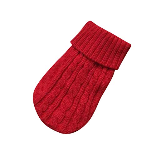 Pursuit-W Katzenbody Wintermäntel für kleine Hundepullover Hunde Fleece Warm Sweater Winter Katze Pullover Haustier Mantel Kostüm Welpenpullover für kleine mittelgroße Haustierpullover (Red, M) von Pursuit-W