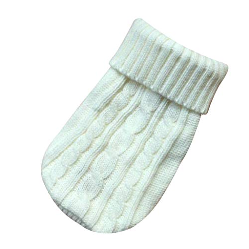 Pursuit-W Katzenbody Wintermäntel für kleine Hundepullover Hunde Fleece Warm Sweater Winter Katze Pullover Haustier Mantel Kostüm Welpenpullover für kleine mittelgroße Haustierpullover (White, L) von Pursuit-W