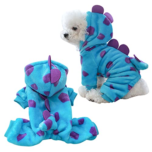 Winter Hunde Hoodie Niedliches Haustier Kostüm Hundekostüm Für kleine Hundewelpen Hundepullover Gestrickt Pullover Warme Winterkleidung Vierbeiner Baumwoll-Wintermantel Für Haustiere (Blue, XS) von Pursuit-W