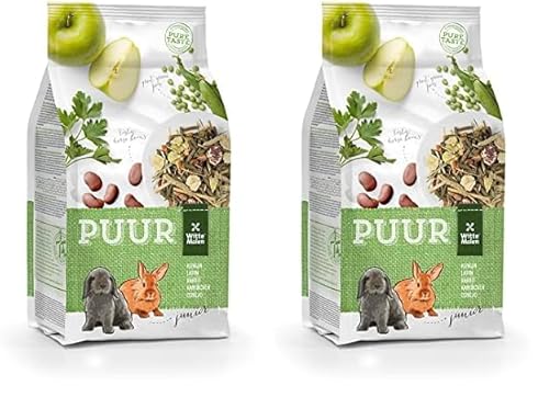 Puur Futter Junior für Junge (Zwerg-) Kaninchen, 2er Pack (1 x 600 g) von Puur