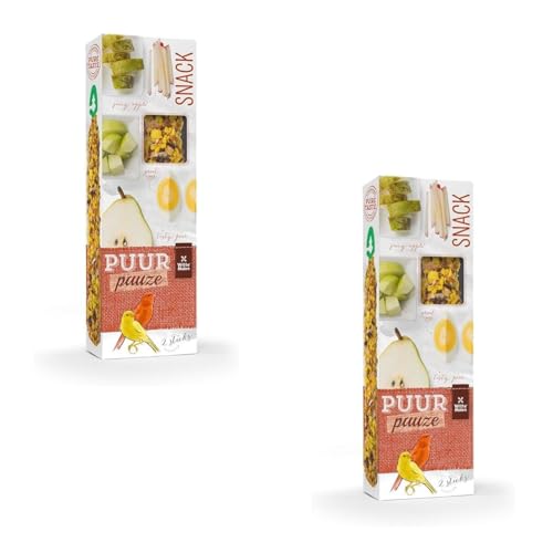 Puur Witte Molen Pauze Samensticks Kanarien | Doppelpack | 2 x 60 g | Gourmet-Samensticks mit Früchten & Ei | Reichhaltig überzogen mit köstlichen Zutaten | 3-Fach im Ofen gebacken von Puur