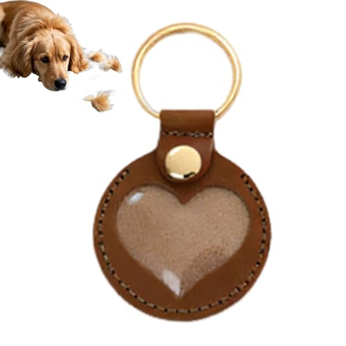 Schlüsselanhänger zur Aufbewahrung von Tierhaaren, Katzenhaar, Leder-Schlüsselanhänger für Hundehaare Aufbewahrung, Haustier-Gedenk-Sammler, Haustierhaare, Andenken, Schlüsselanhänger für von Puwaiio