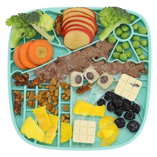 Puzzle Feeder Leckmatte für Hunde, gefrierbar, Spielzeug für geistige Stimulation und Angstlinderung, Silikon-Leckmatte für Hunde und Katzen, langsames Füttern, das alle Arten von Lebensmitteln Puzzle Feeder Leckmatte für Hunde, gefrierbar, Spielzeug für geistige Stimulation und Angstlinderung, Silikon-Leckmatte für Hunde und Katzen, langsames Füttern, das alle Arten von Lebensmitteln von Puzzle Feeder