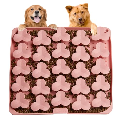 Puzzle Feeder Schnüffelmatte für Hunde, Leckmatte für Hunde zum Verlangsamen des Fressens, Hunde-Puzzle-Spielzeug für große und mittelgroße Hunde, Silikon-Hundenäpfe für trockene, nasse, rohe von Puzzle Feeder