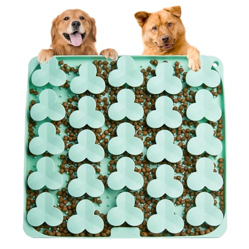 Puzzle Feeder Schnüffelmatte für Hunde, Leckmatte für Hunde zum Verlangsamen des Fressens, Hundepuzzle Spielzeug für große und mittelgroße Hunderassen, Silikon Hundenäpfe für trockene, nasse, rohe von Puzzle Feeder