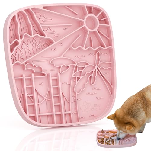 Puzzle Feeder Schnüffelmatte und Leckmatte für Hunde, California Textured Slow Feeder, 1,9 cm dünne Silikonmatte für 3 Tassen, spülmaschinen- und mikrowellengeeignet, Rosa Puzzle Feeder Schnüffelmatte und Leckmatte für Hunde, California Textured Slow Feeder, 1,9 cm dünne Silikonmatte für 3 Tassen, spülmaschinen- und mikrowellengeeignet, Rosa von Puzzle Feeder