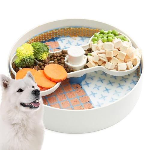 Puzzle Feeder Slow Feeder Hundenapf, Hundenapf für Trocken-, Nass- und Rohfutter, 9,8 Zoll Hunde Leckschalen macht Mahlzeit Spaß, Hund Puzzle Feeder für große Hunde, Blau Puzzle Feeder Slow Feeder Hundenapf, Hundenapf für Trocken-, Nass- und Rohfutter, 9,8 Zoll Hunde Leckschalen macht Mahlzeit Spaß, Hund Puzzle Feeder für große Hunde, Blau von Puzzle Feeder