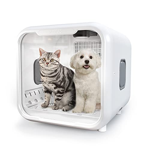 PvEvTv PETJC Automatischer Haustiertrockner für Katzen und kleine Hunde,Ultraleiser Hundefön für Hundepflege mit 360°-Trocknung,Hundefön 71L Kapazität mit intelligenter Temperaturregelung von PvEvTv