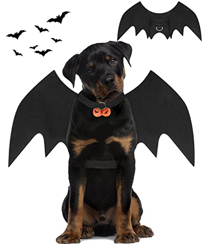 Halloween Hund Fledermaus Flügel Kostüm, Haustier Halloween Cosplay Party Dress Up Kostüm für große Hunde (L) Schwarz von Pweituoet