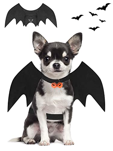 Halloween-Kostüm mit Fledermausflügeln, für kleine Hunde und Katzen (S), Schwarz von Pweituoet