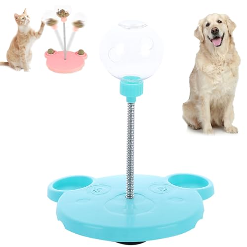 Leaking Treats Ball Pet Feeder Toy, Interactive Pet Toy Treat Dispenser, Treat Dispensing Dog Toys, CatTreat Puzzle Dispenser Ball (Blue) von Pwzoax