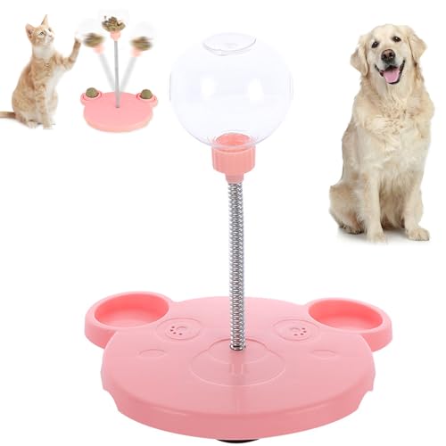 Leaking Treats Ball Pet Feeder Toy, Interactive Pet Toy Treat Dispenser, Treat Dispensing Dog Toys, CatTreat Puzzle Dispenser Ball (Pink) von Pwzoax